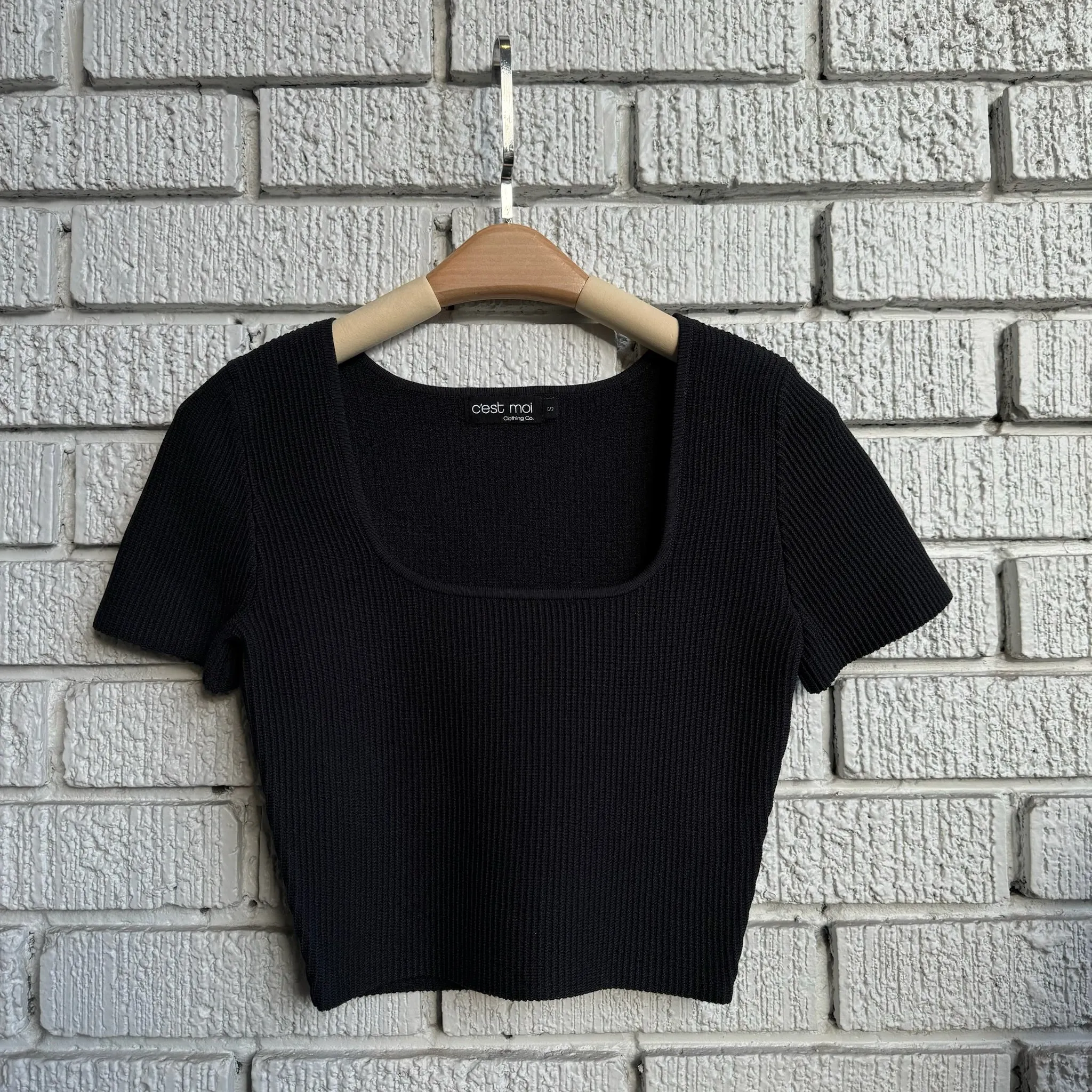 OTTOMAN Rib Square Neck Tee