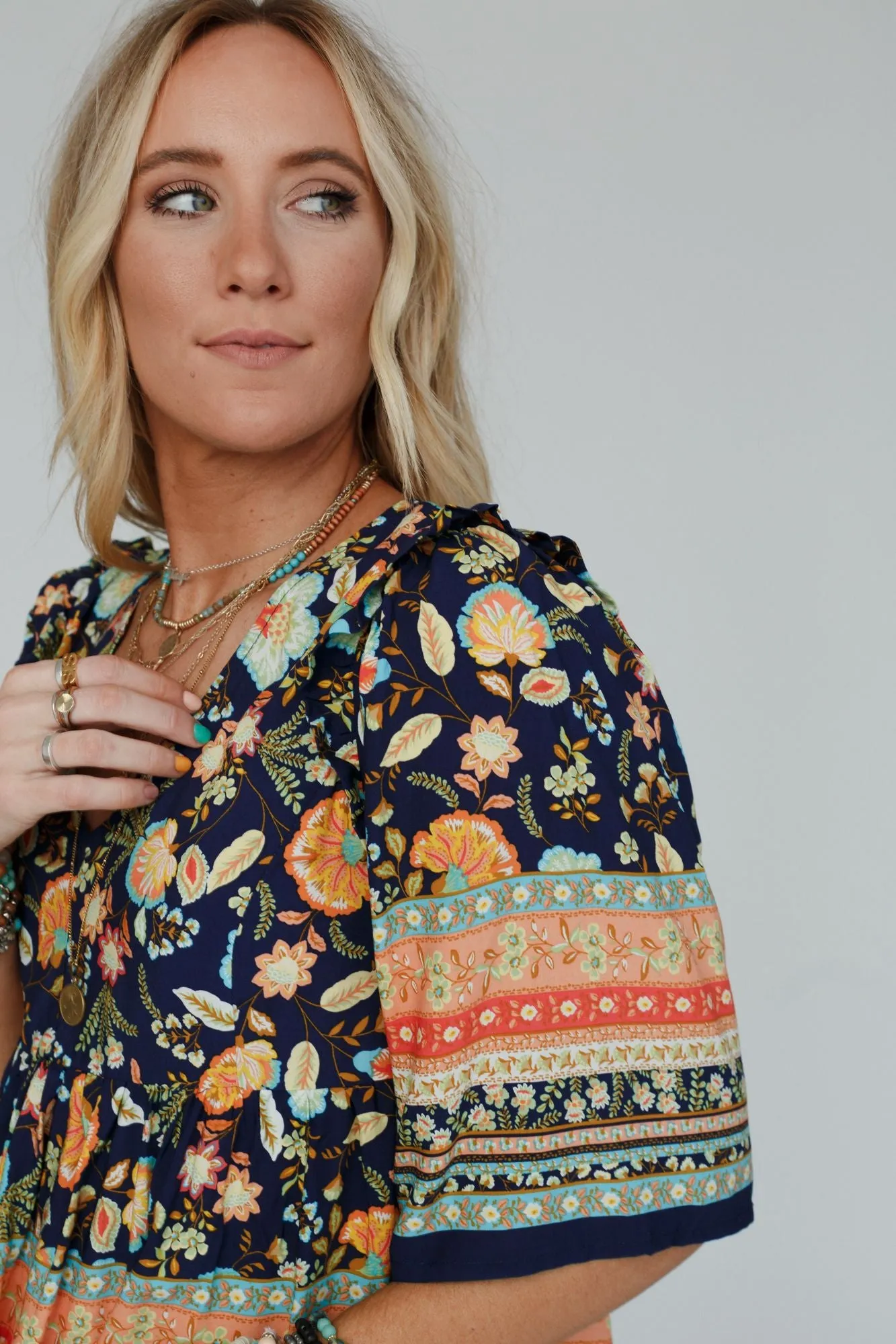 Paisley Bloom Top - Navy