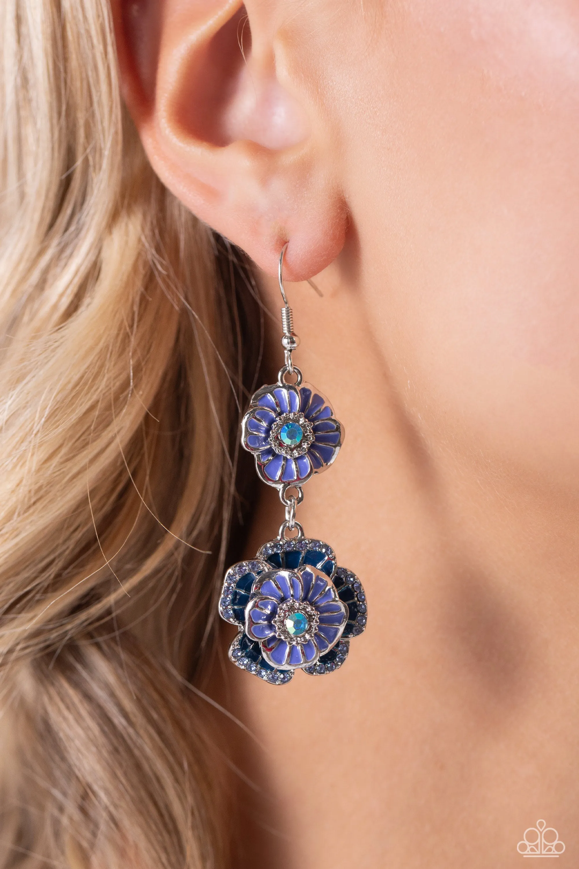 Paparazzi Intricate Impression Blue Earrings