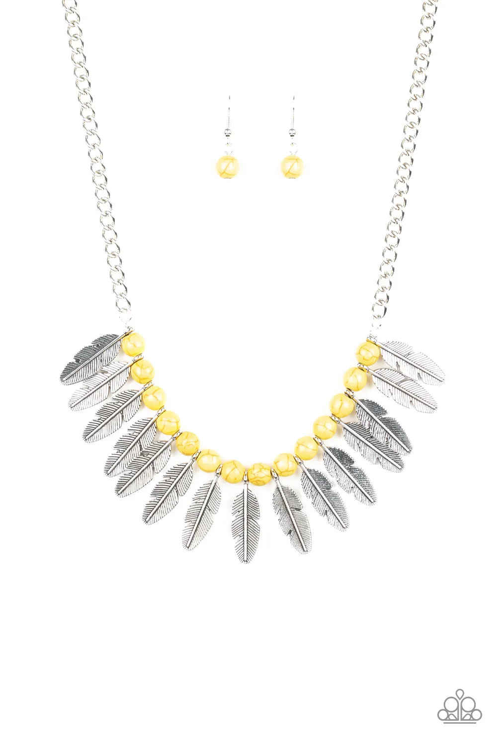 Paparazzi Necklace ~ Desert Plumes Yellow Stone Necklace