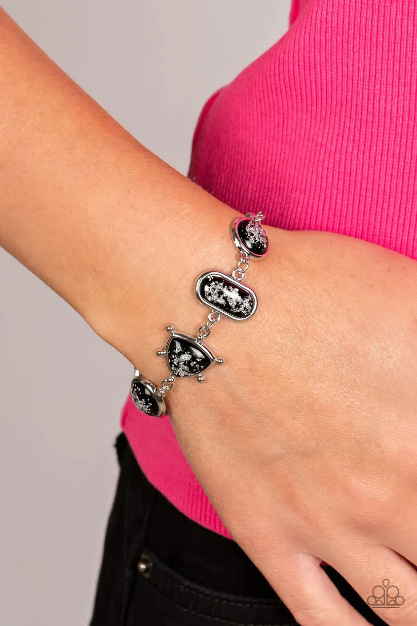 Paparazzi Speckled Shimmer Black Bracelet