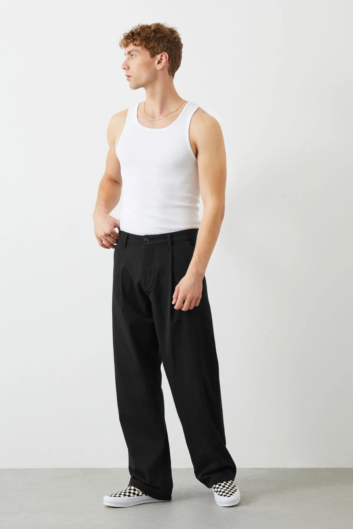 Romeo Palazzo Fit Black Men's Chino Pants