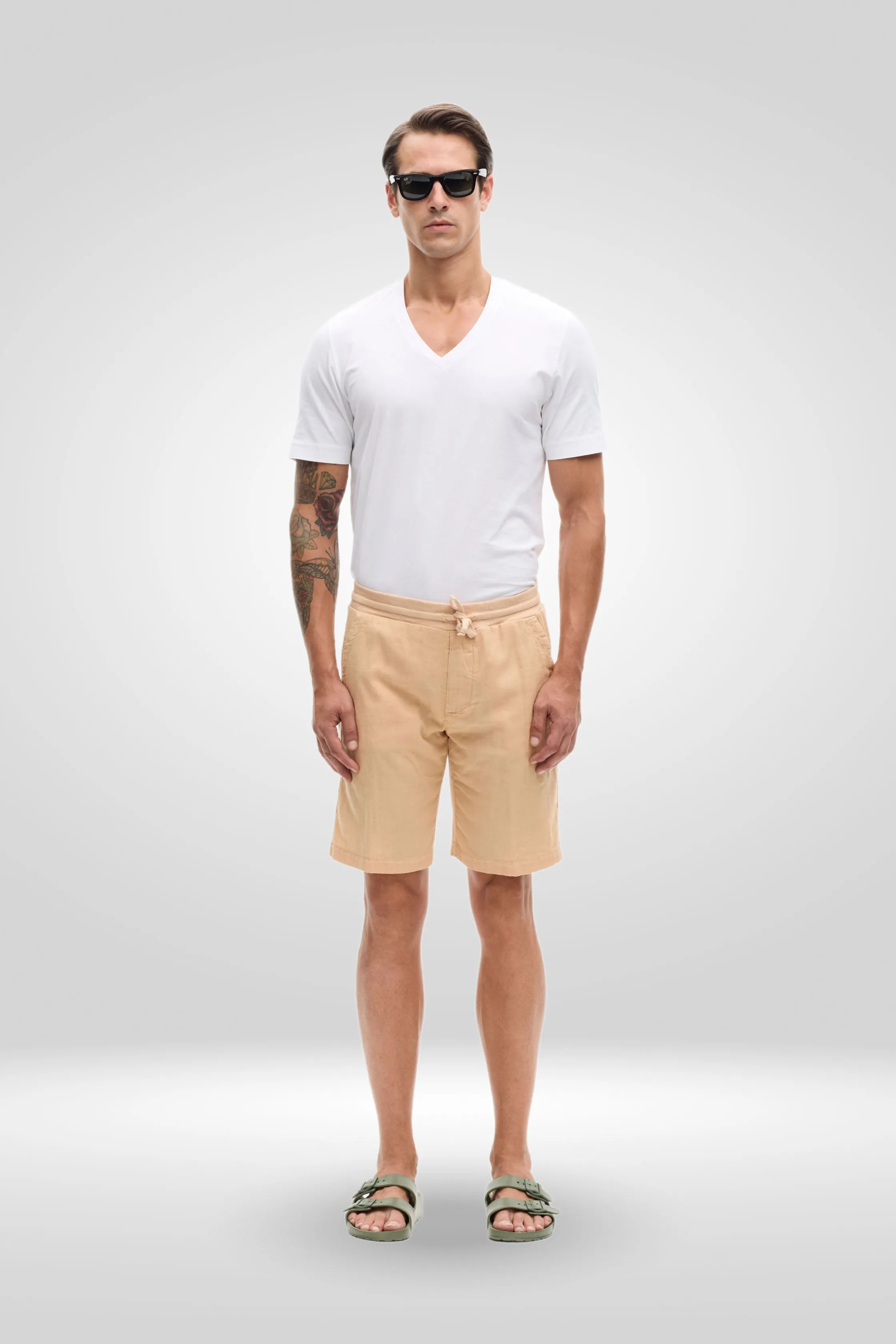 Short Relaxed Fit Garment Dyed for Man 008U 7500