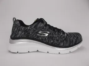 Skechers women's sneakers shoe Fashion Fit Style Chic 12703 BKW black grey