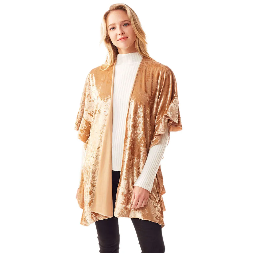 Solid Velvet Shawl Poncho