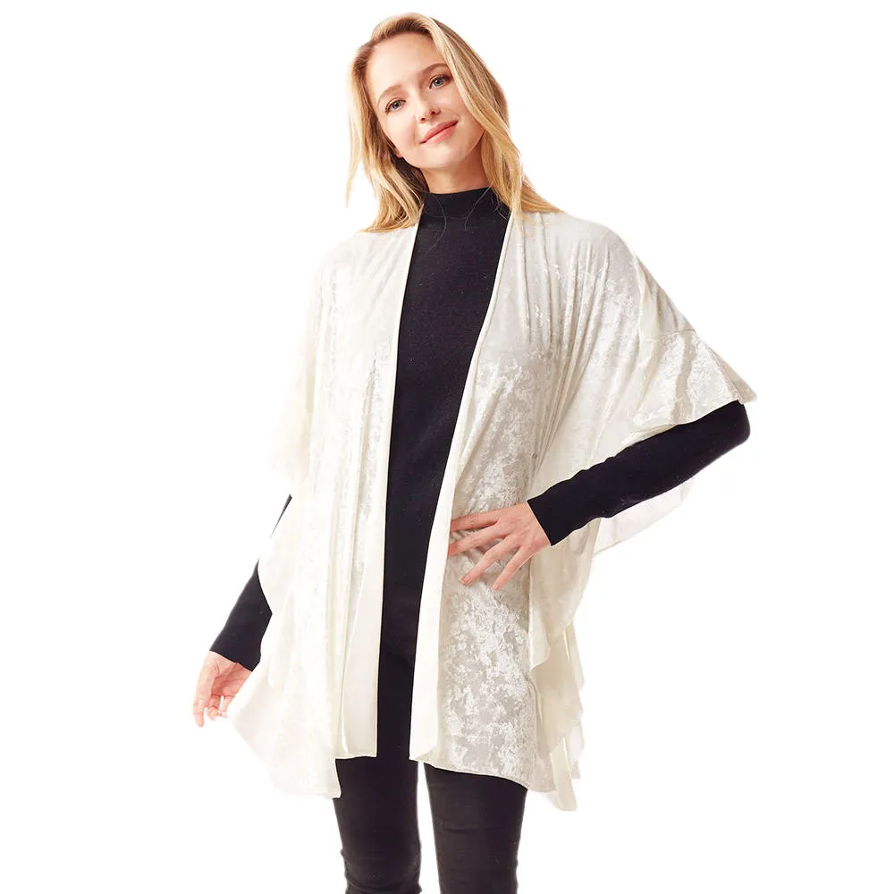 Solid Velvet Shawl Poncho