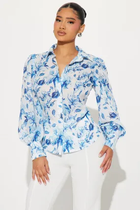 Summer Bloom Floral Shirt - Blue/combo