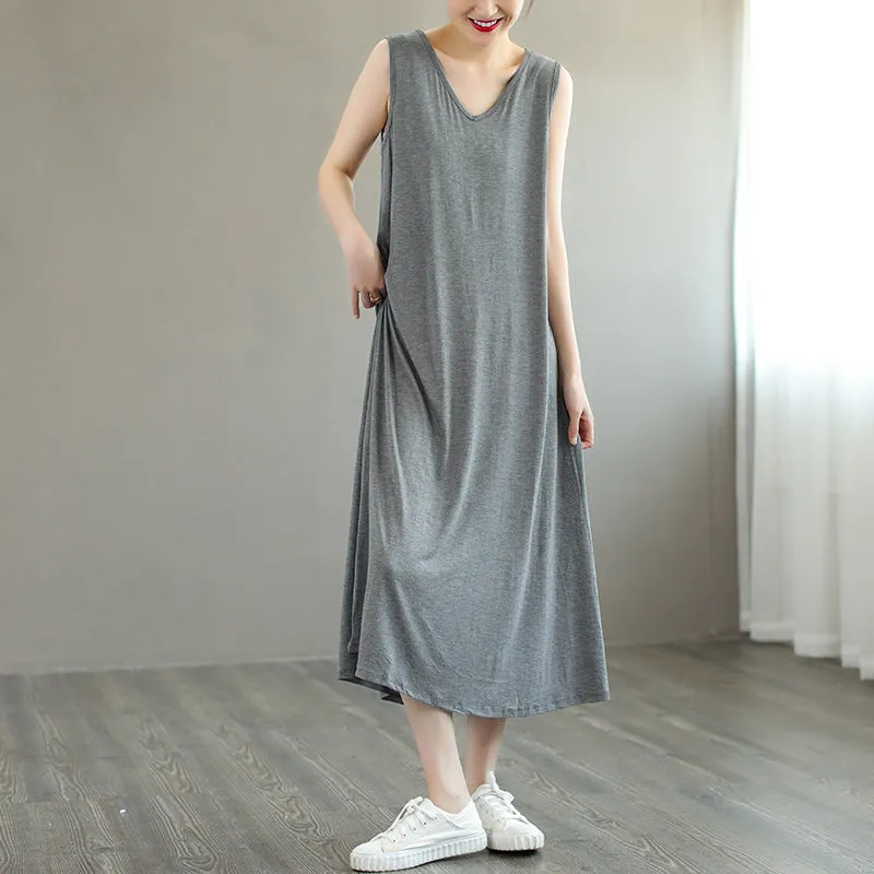 Summer Loose Casual Modal Sleeveless Dress