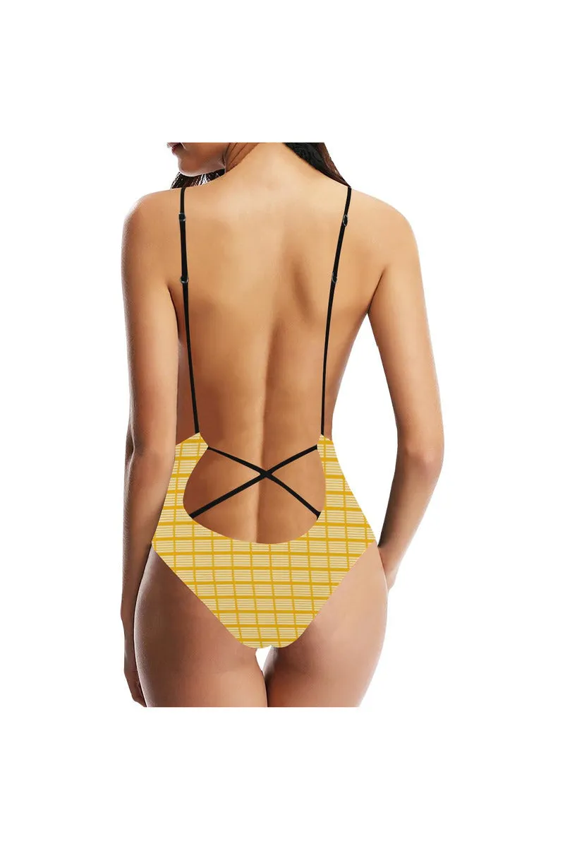 Sunny Day Sexy Lacing Backless One-Piece Swimsuit