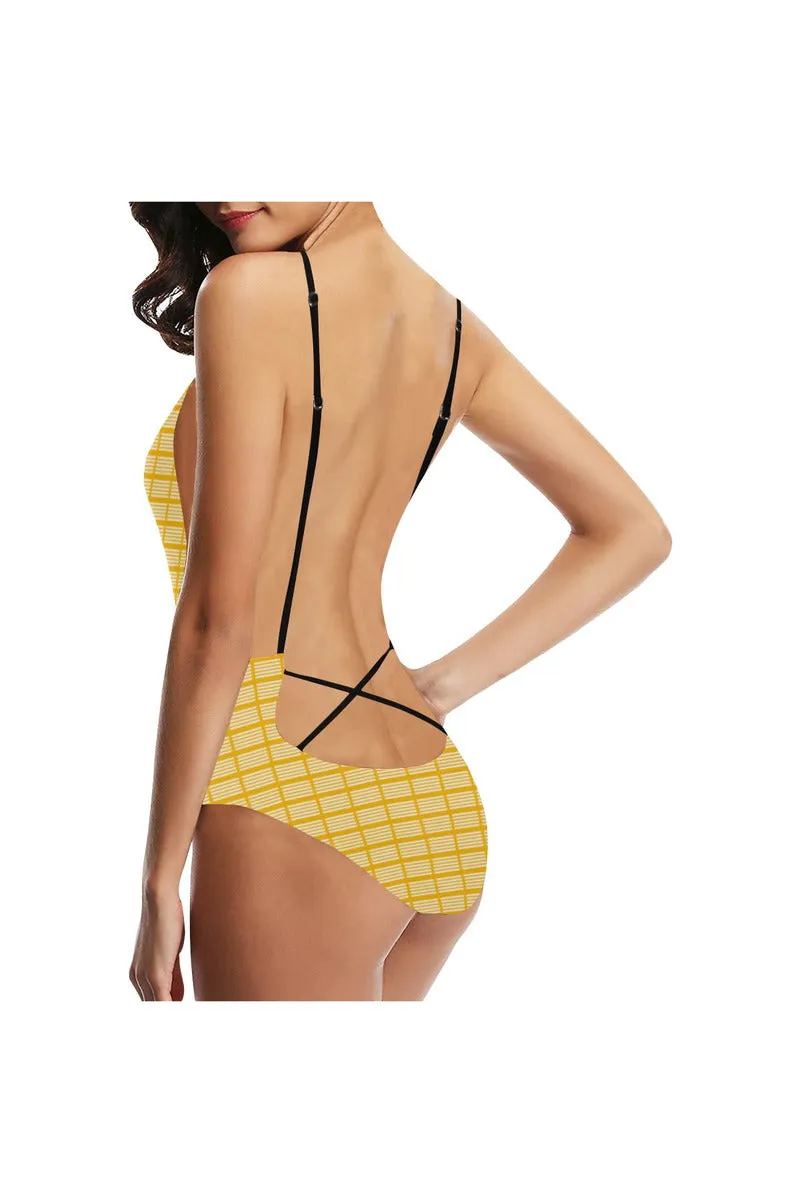 Sunny Day Sexy Lacing Backless One-Piece Swimsuit