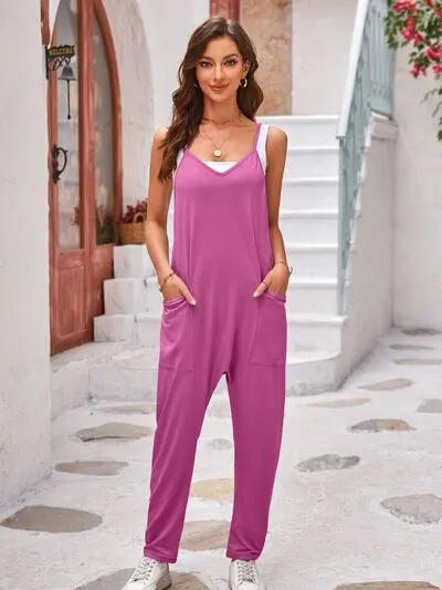 Sunset Vacation Jumpsuit mit Spaghettiträgern und Taschen