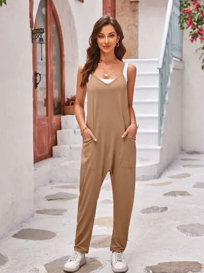 Sunset Vacation Jumpsuit mit Spaghettiträgern und Taschen