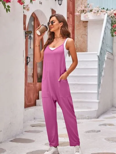 Sunset Vacation Jumpsuit mit Spaghettiträgern und Taschen