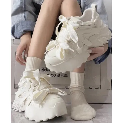 Sweet Stylish Chic White Bow Sneakers ON875 SP19145