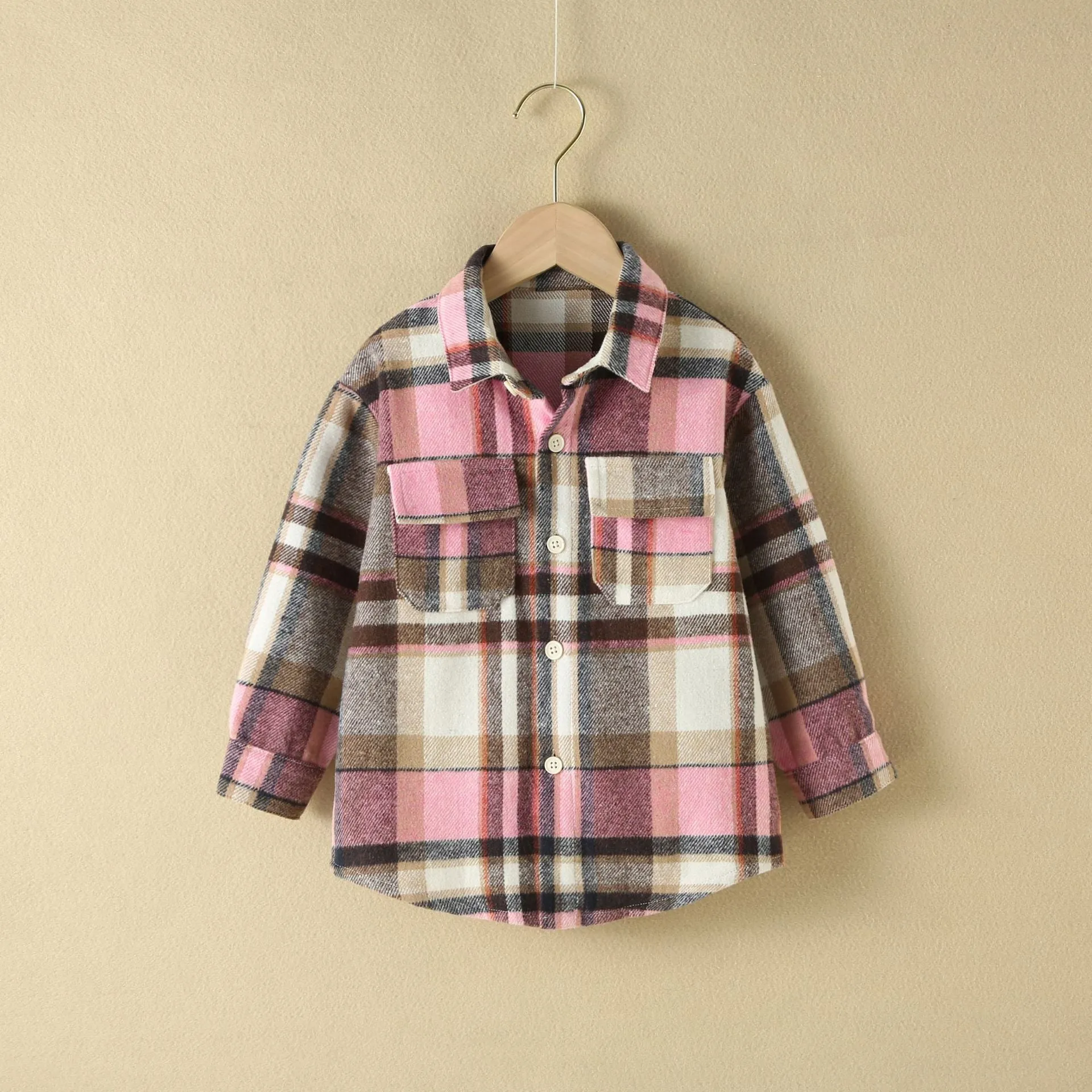 Toddler Boys Girls Cotton Colorful Plaid Shirt Top