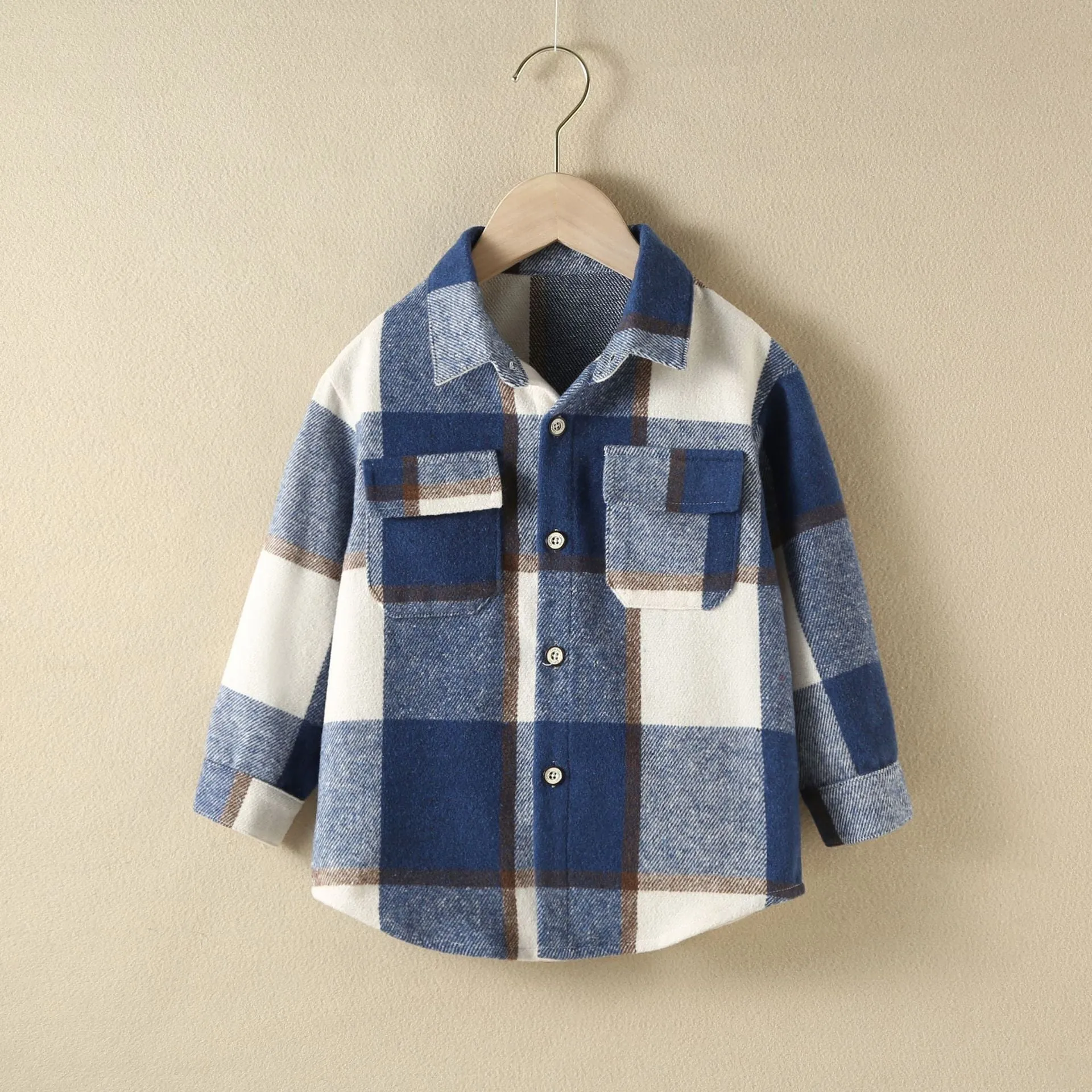 Toddler Boys Girls Cotton Colorful Plaid Shirt Top