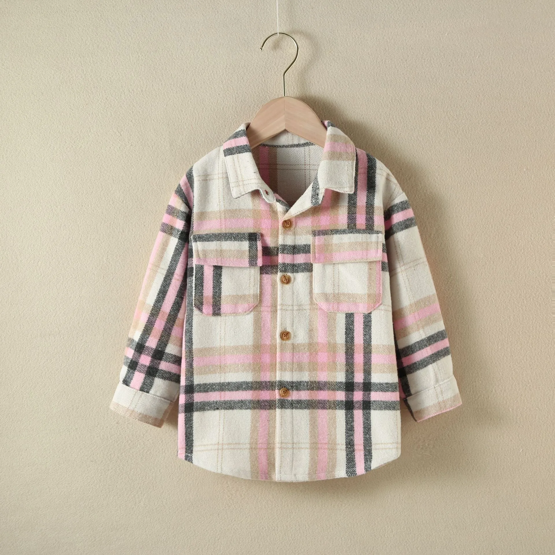 Toddler Boys Girls Cotton Colorful Plaid Shirt Top