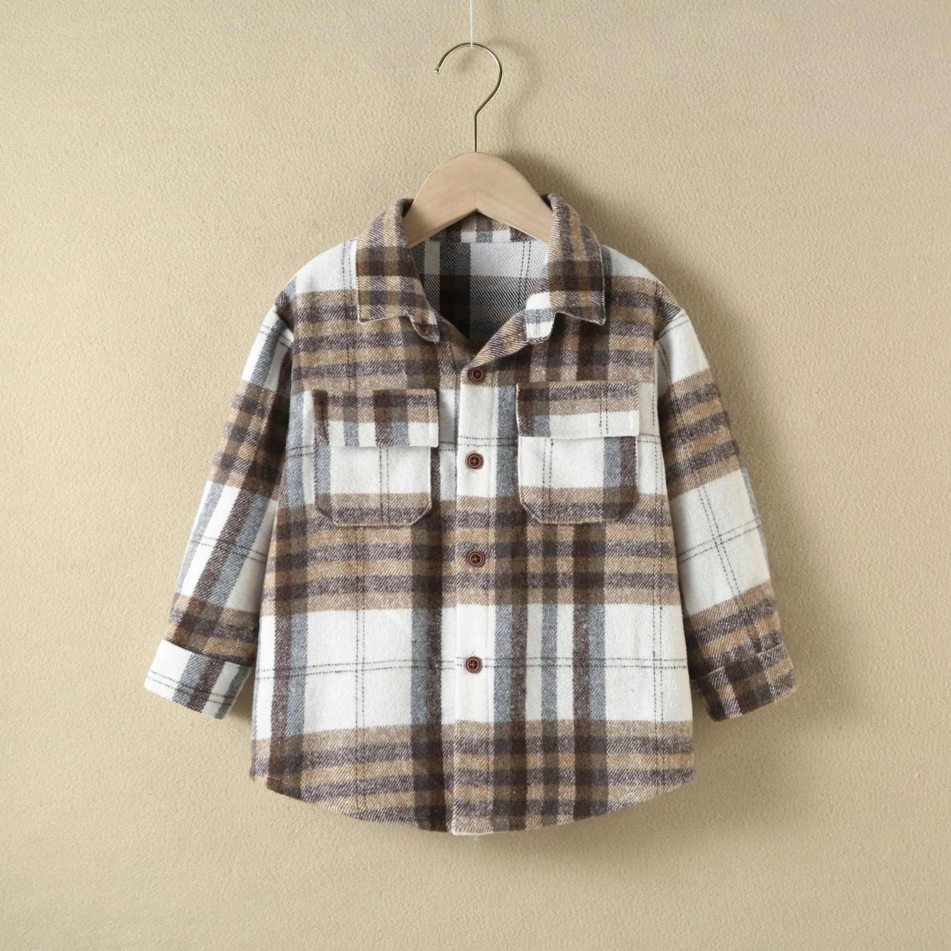 Toddler Boys Girls Cotton Colorful Plaid Shirt Top