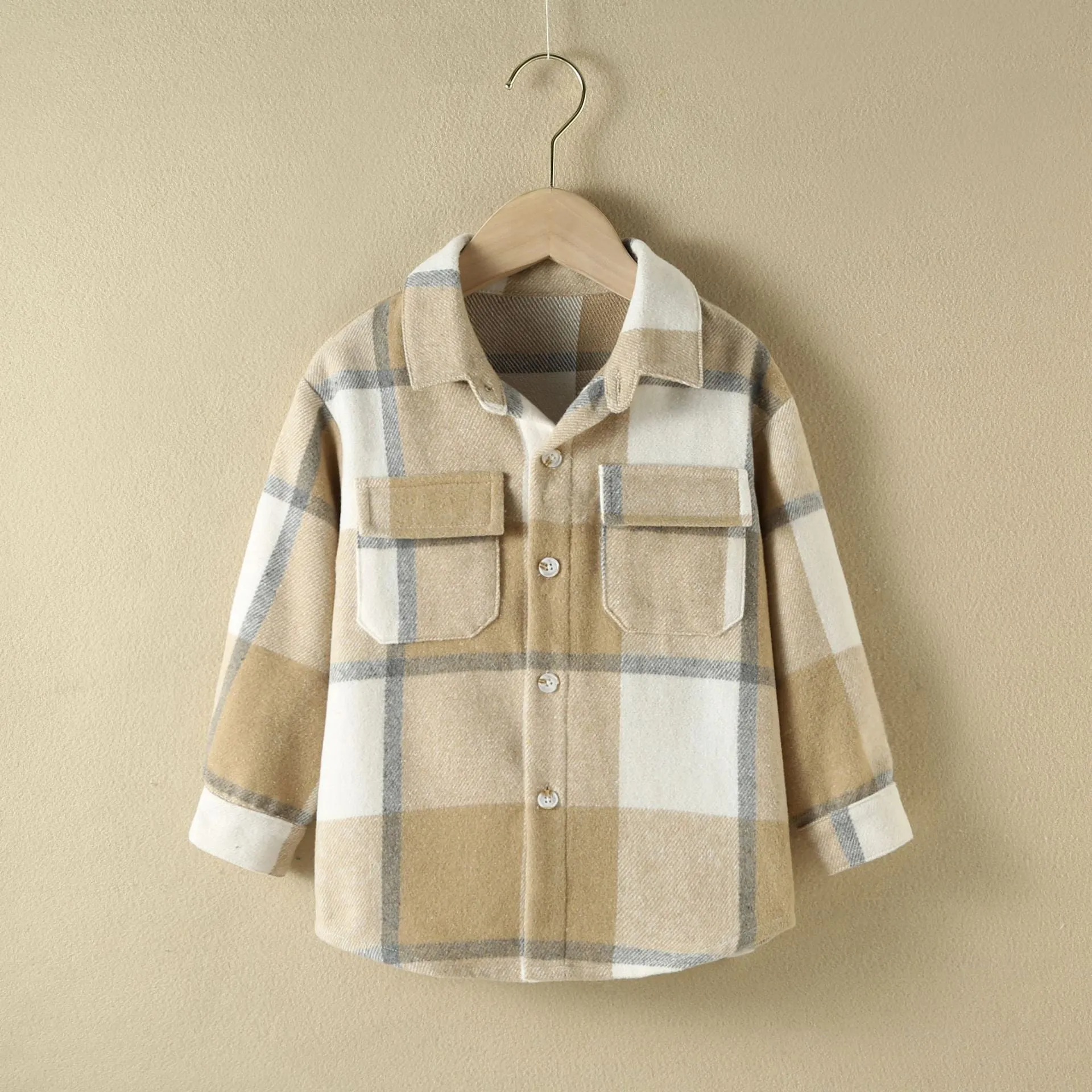 Toddler Boys Girls Cotton Colorful Plaid Shirt Top