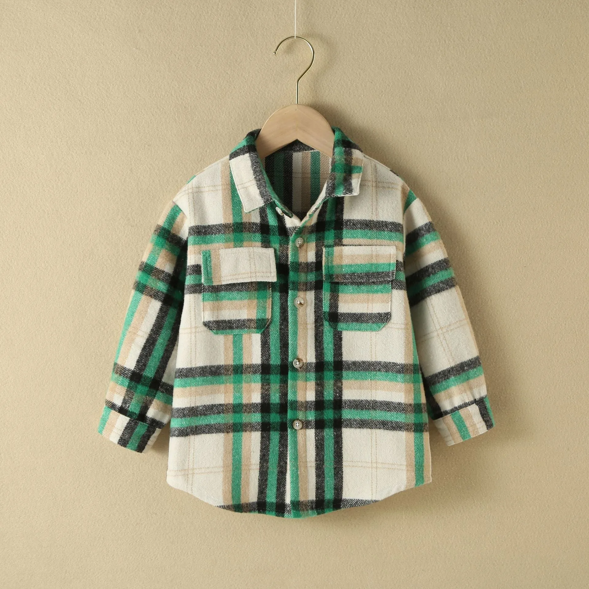 Toddler Boys Girls Cotton Colorful Plaid Shirt Top