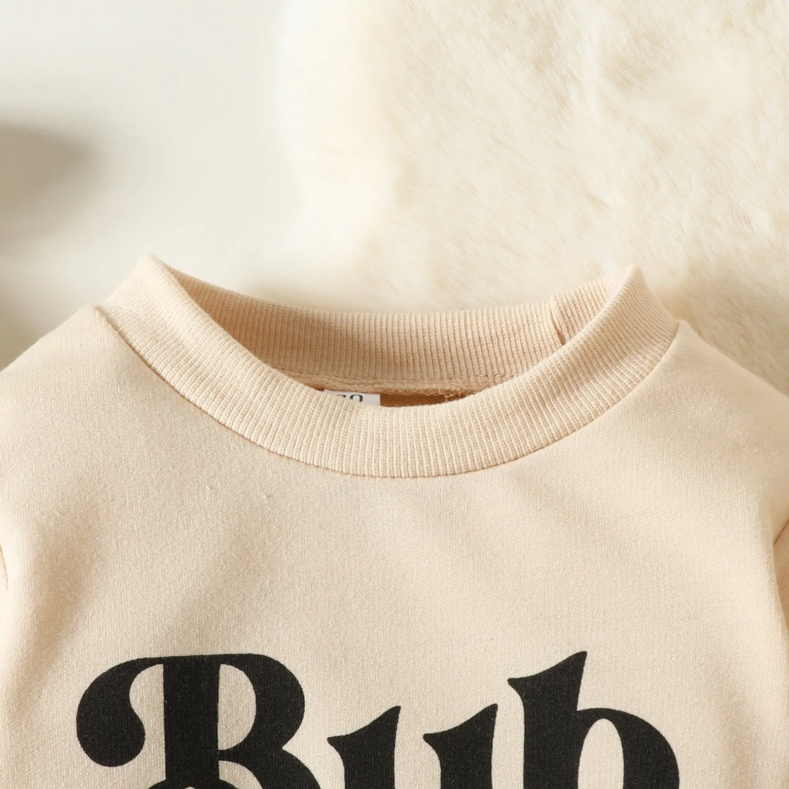 Toddler Kids Simple Letter Print Solid Color Sweater