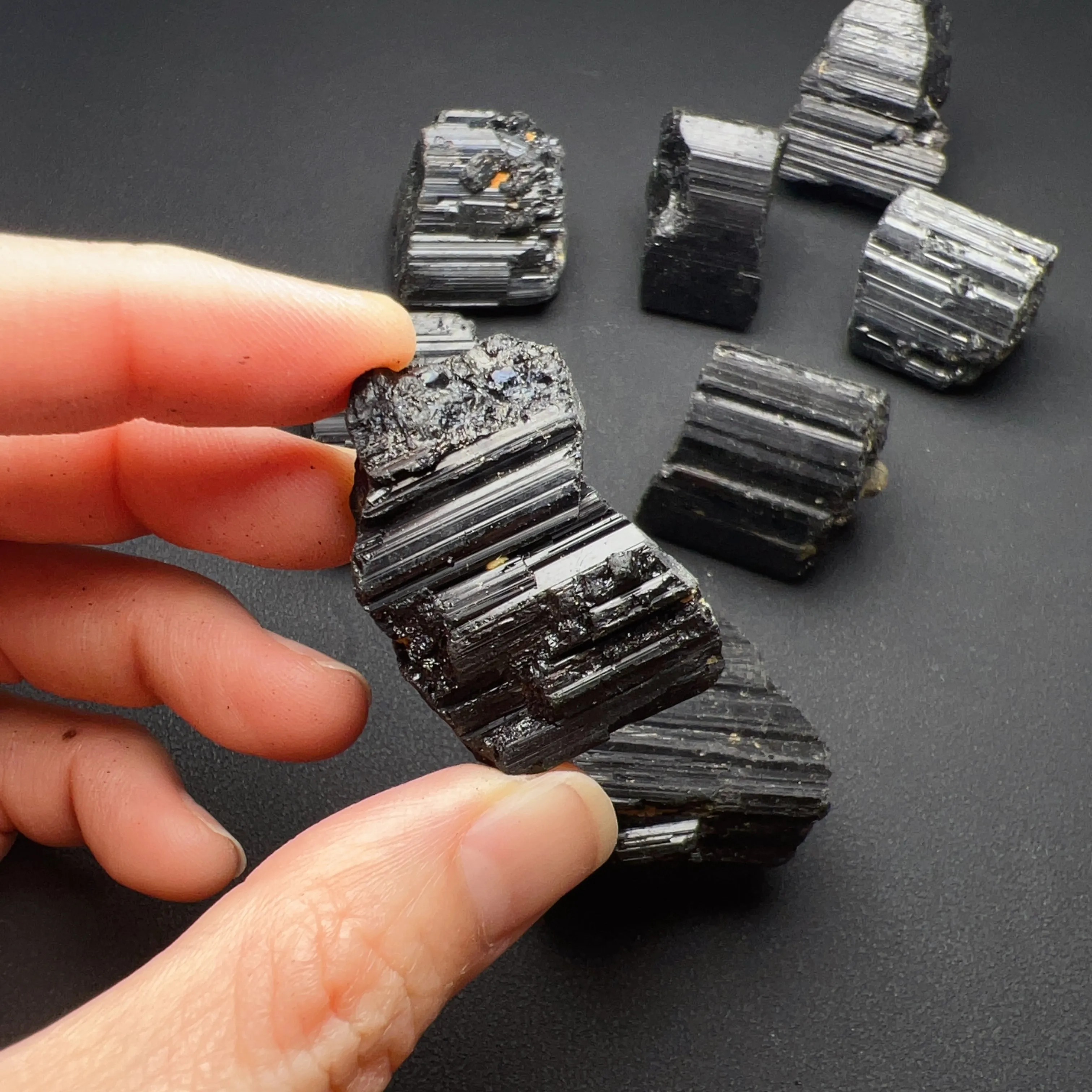 Top Grade Jet Black Tourmaline Raw Stone from Brazil | 1st Root Chakra Remove Negativity