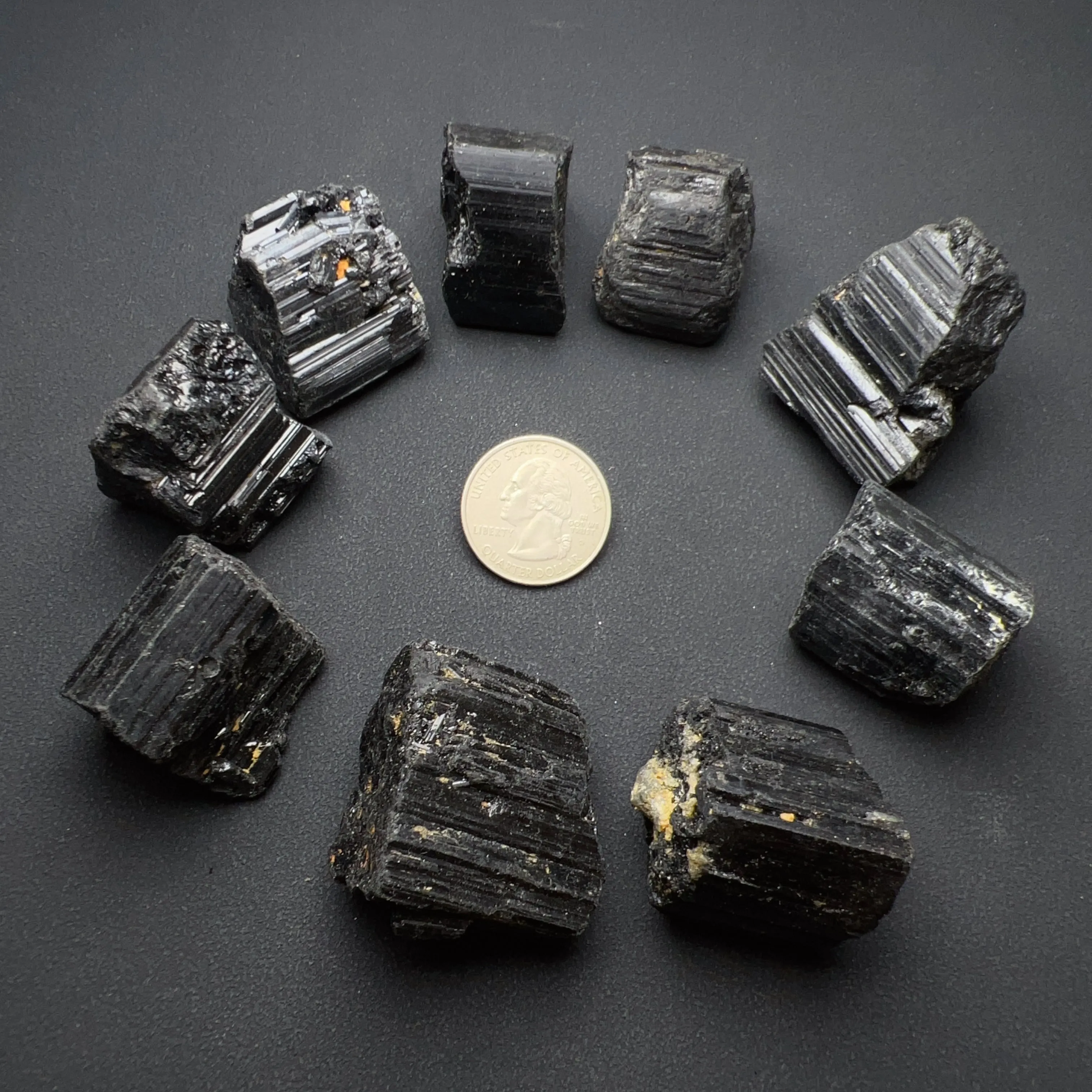 Top Grade Jet Black Tourmaline Raw Stone from Brazil | 1st Root Chakra Remove Negativity