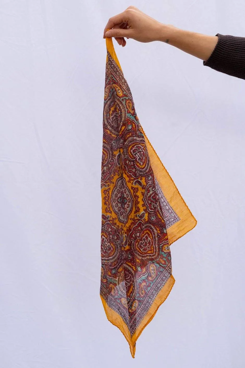 Vintage Freya Bandana in Turmeric Paisley