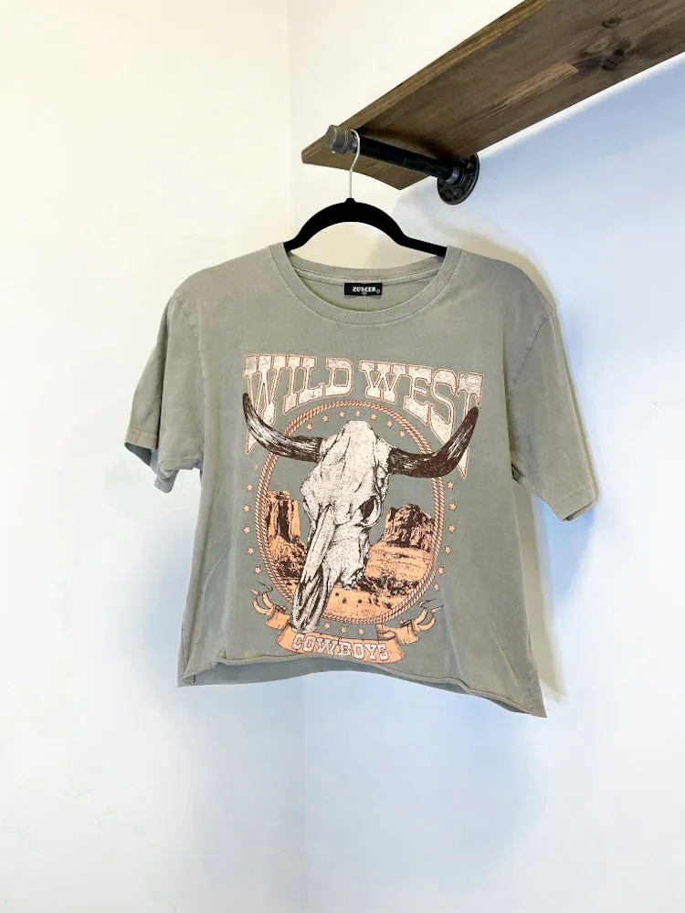 Wild West Cowboys Skull Crop