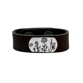 Wildflower Leather Cuff