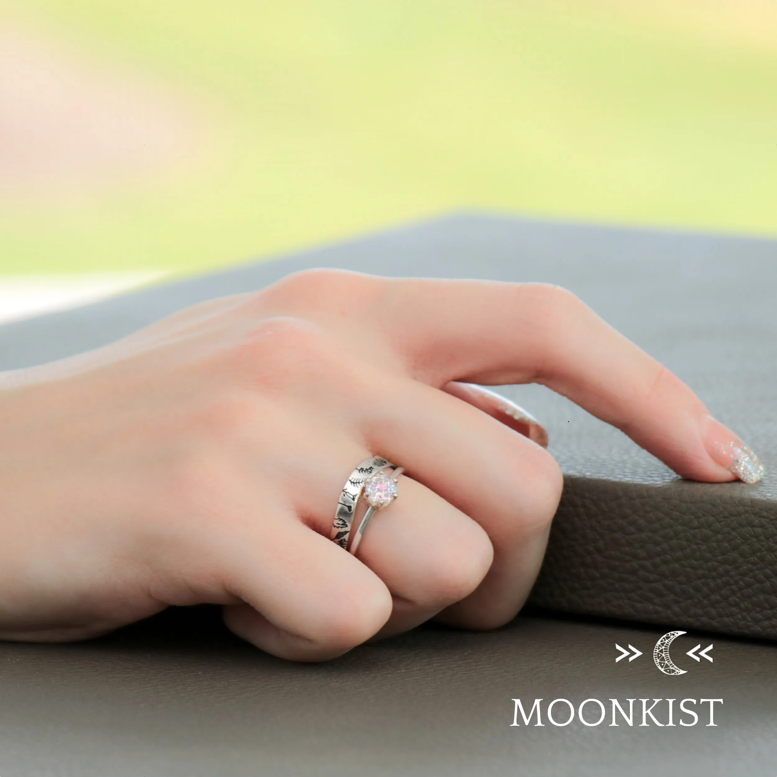 Wildflower Wedding Ring Set  | Moonkist Designs