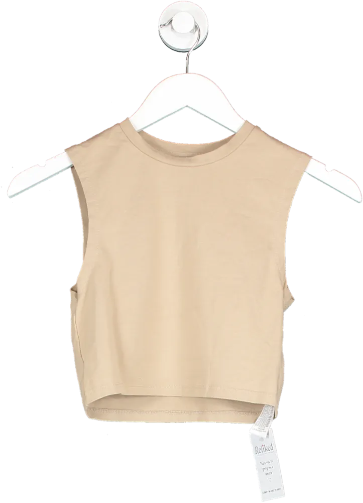 ZARA Beige Basic Crop UK S